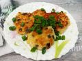 Необычные картофельные оладьи с фаршем и зеленым луком