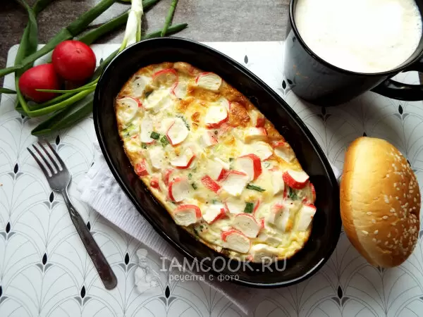 Нежная запеканка с крабовыми палочками