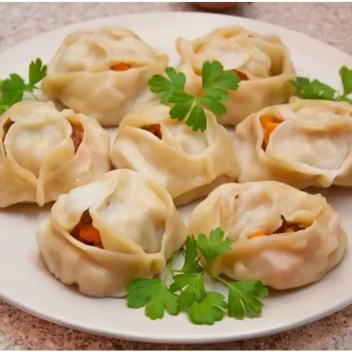 Постные манты с тыквой