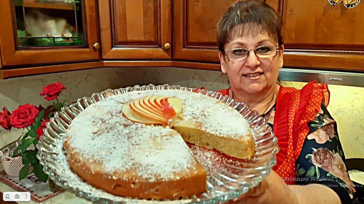 Яблочный пирог на сковороде